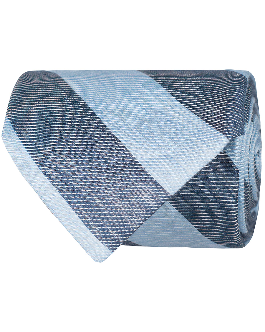 Herr | GANT Diamond G Reb Stripe Linen 8 cm Tie Persian Blue | GANT Diamond G | Reb Stripe Linen 8 cm Tie Persian Blue