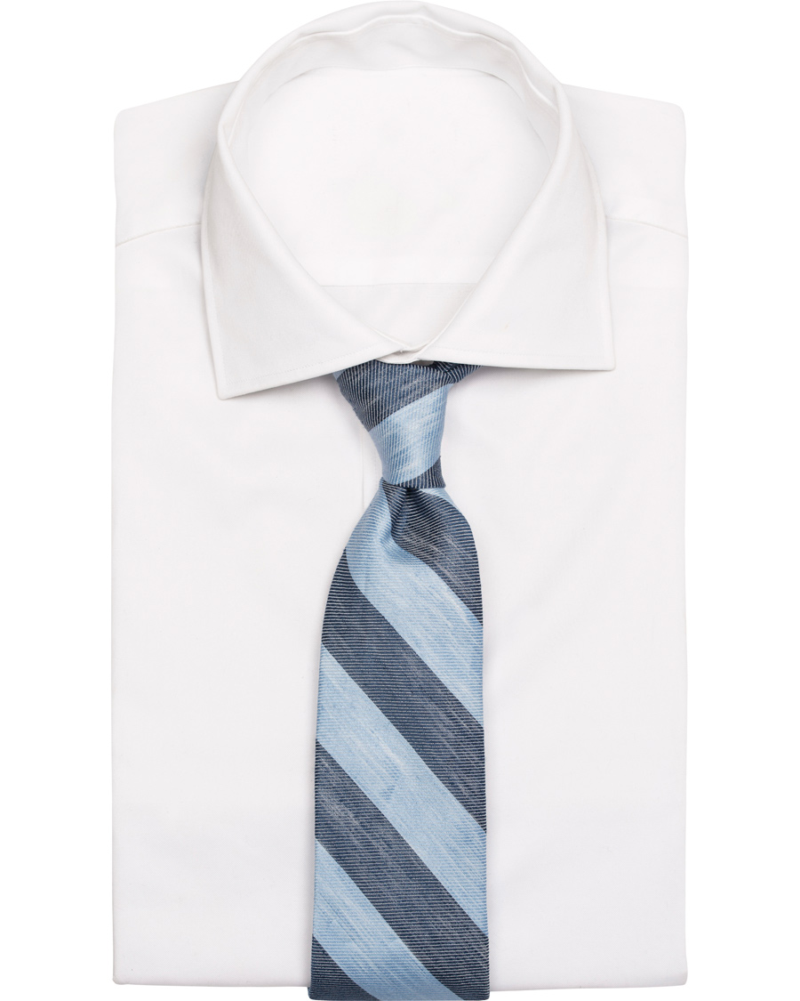 Herr | GANT Diamond G Reb Stripe Linen 8 cm Tie Persian Blue | GANT Diamond G | Reb Stripe Linen 8 cm Tie Persian Blue