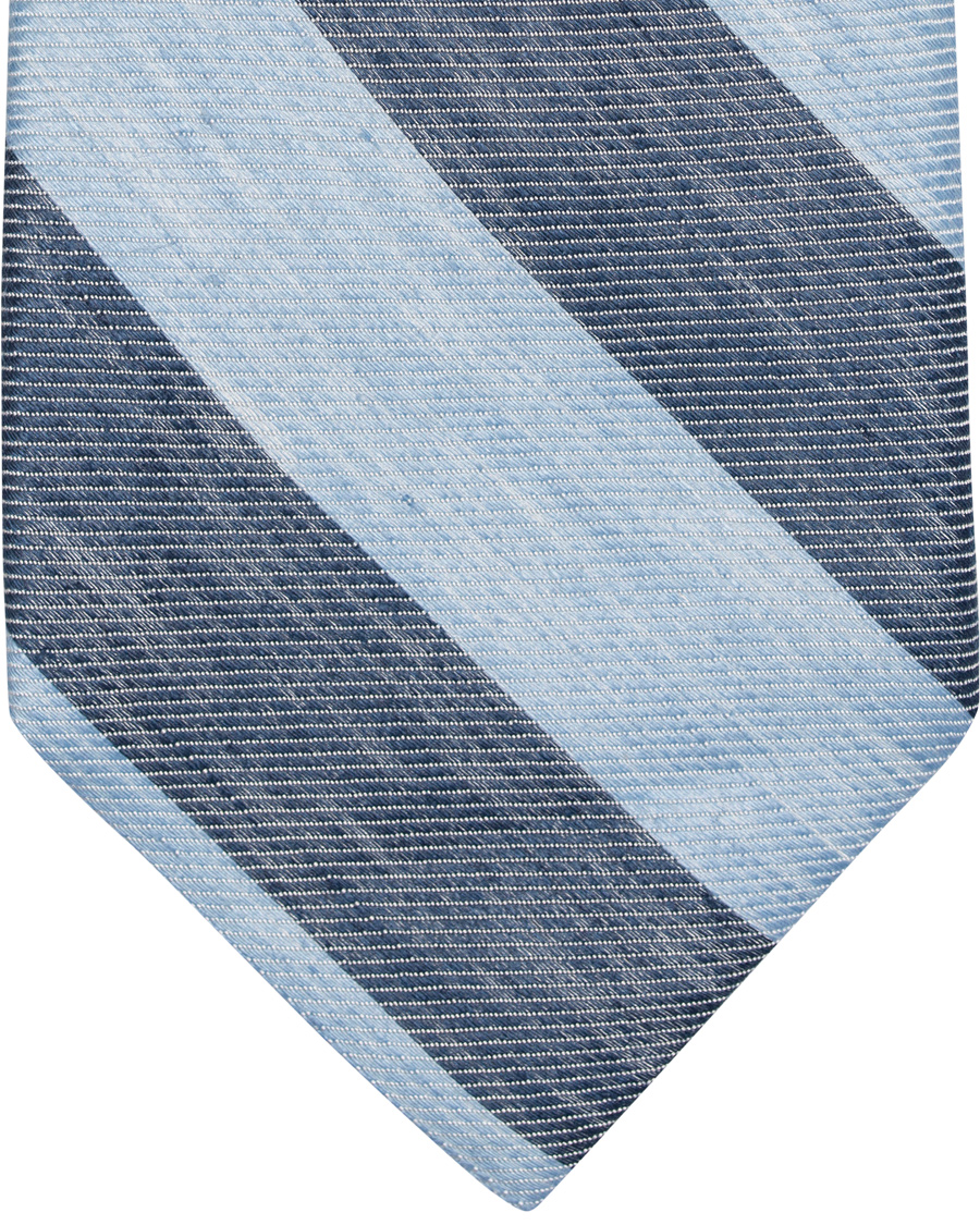 Herr | GANT Diamond G Reb Stripe Linen 8 cm Tie Persian Blue | GANT Diamond G | Reb Stripe Linen 8 cm Tie Persian Blue
