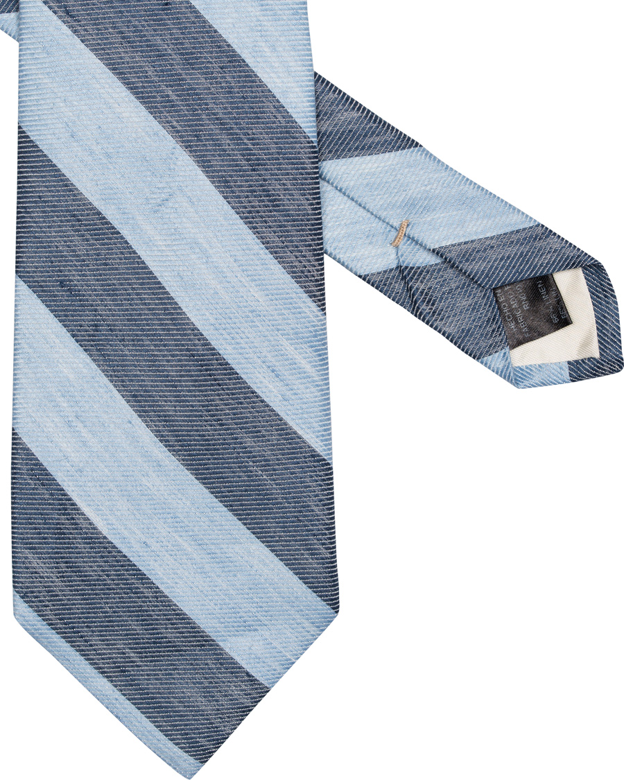 Herr | GANT Diamond G Reb Stripe Linen 8 cm Tie Persian Blue | GANT Diamond G | Reb Stripe Linen 8 cm Tie Persian Blue
