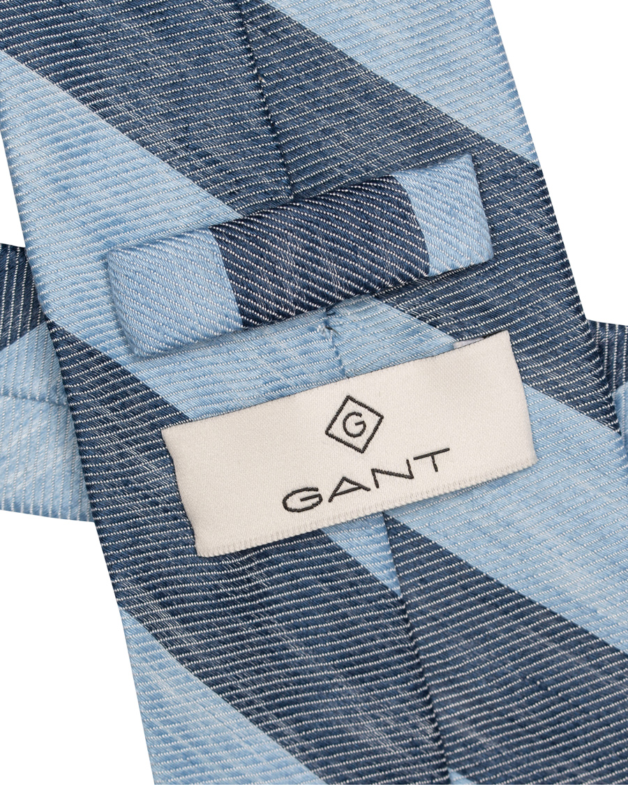 Herr | GANT Diamond G Reb Stripe Linen 8 cm Tie Persian Blue | GANT Diamond G | Reb Stripe Linen 8 cm Tie Persian Blue