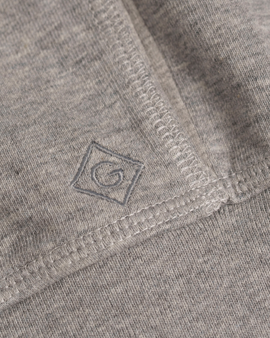 Herr | Tröjor | GANT Diamond G | Full Zip Hoodie Light Grey Melange