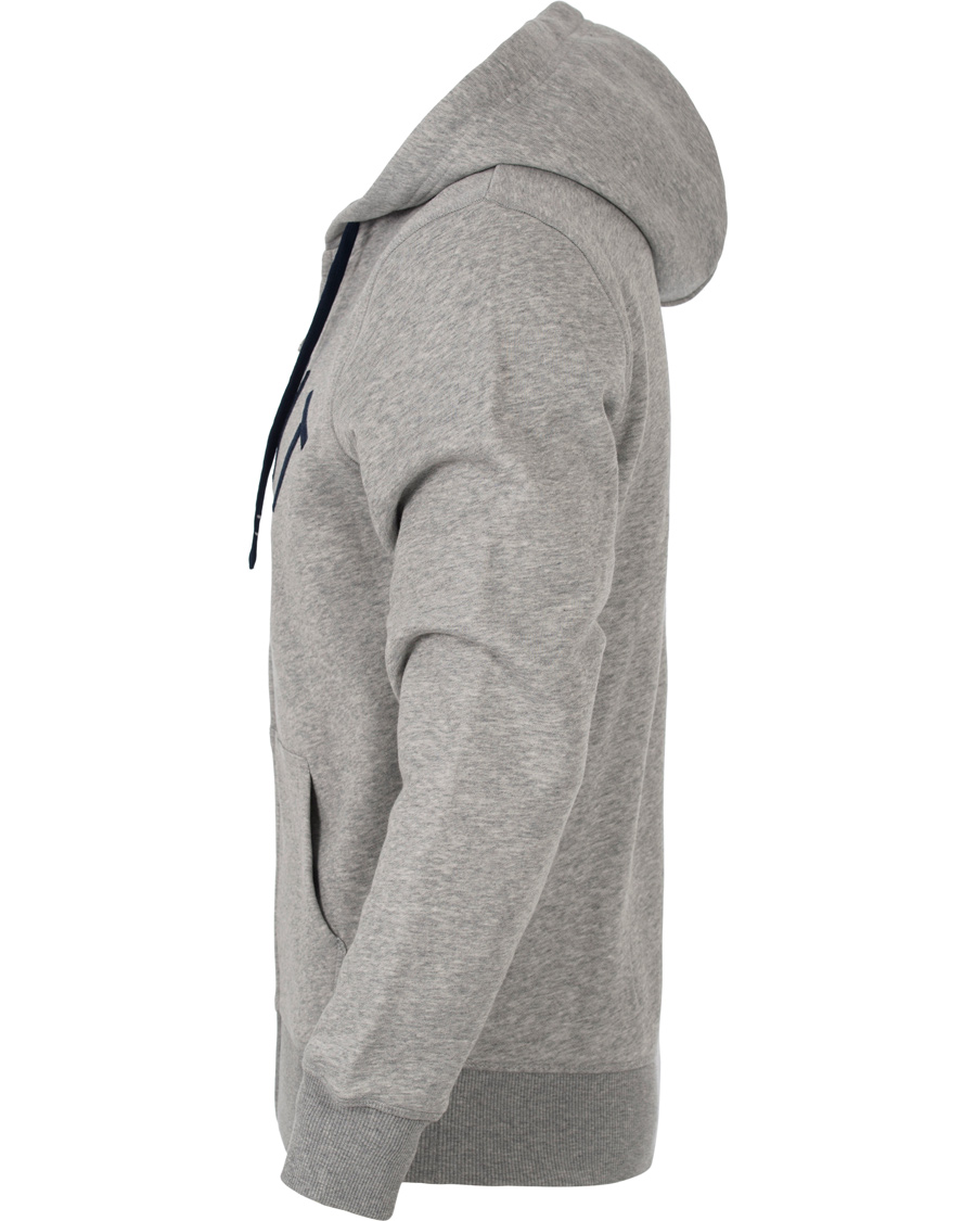 Herr | Tröjor | GANT | Full Zip Hoodie Light Grey Melange