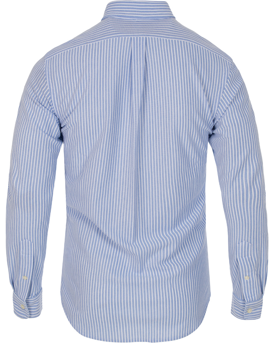 Herr | Skjortor | Polo Ralph Lauren | Slim Fit Knit Oxford Stripe Shirt White/Blue