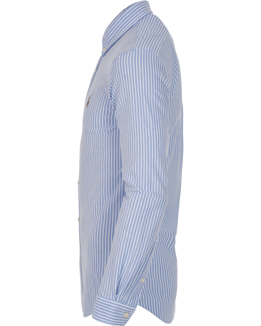 Herr | Skjortor | Polo Ralph Lauren | Slim Fit Knit Oxford Stripe Shirt White/Blue