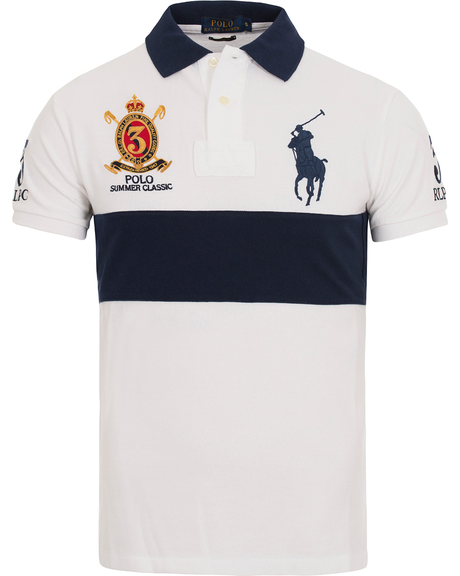 Herr | Pikéer | Polo Ralph Lauren | Blackwatch Block Stripe Polo White