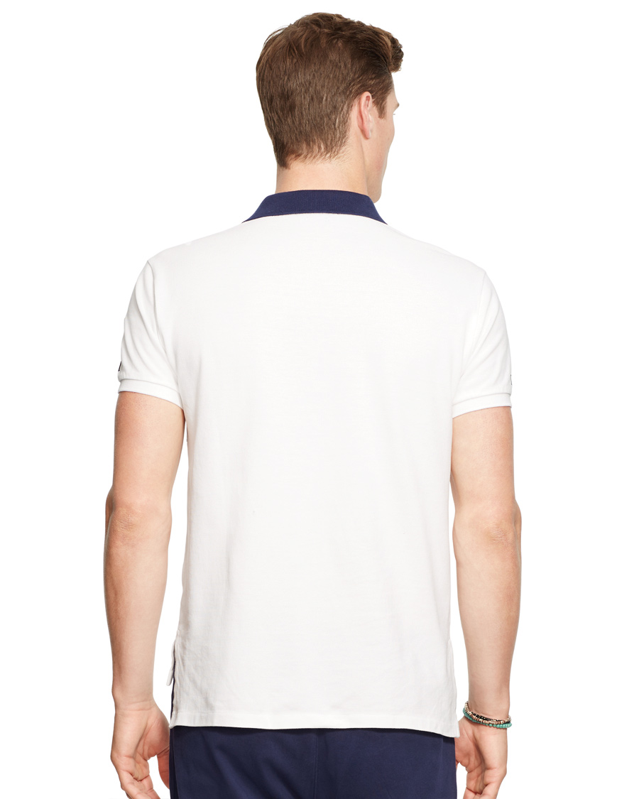 Herr | Pikéer | Polo Ralph Lauren | Blackwatch Block Stripe Polo White