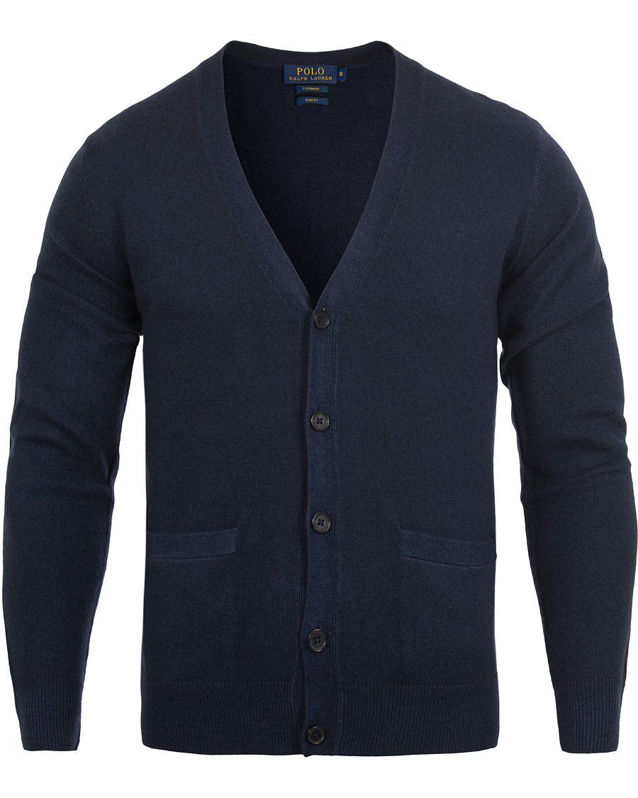 Herr | Tröjor | Polo Ralph Lauren | Garment Washed Cashmere Cardigan Aviator Navy