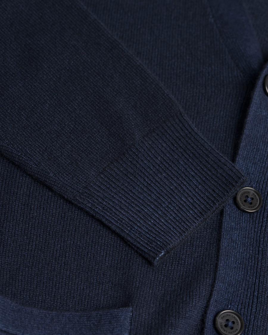 Herr | Tröjor | Polo Ralph Lauren | Garment Washed Cashmere Cardigan Aviator Navy