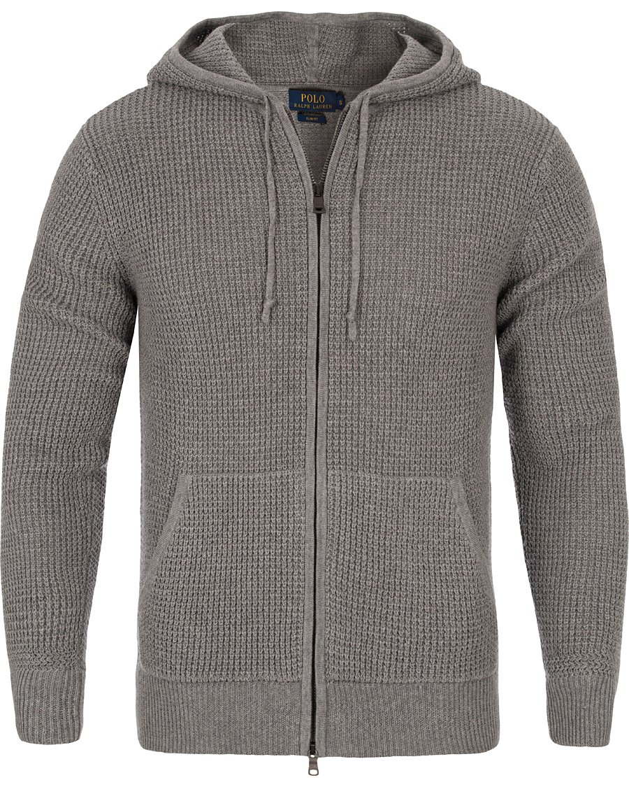 Herr | Tröjor | Polo Ralph Lauren | Cotton/Cashmere Stone Washed Hoodie Medium Grey