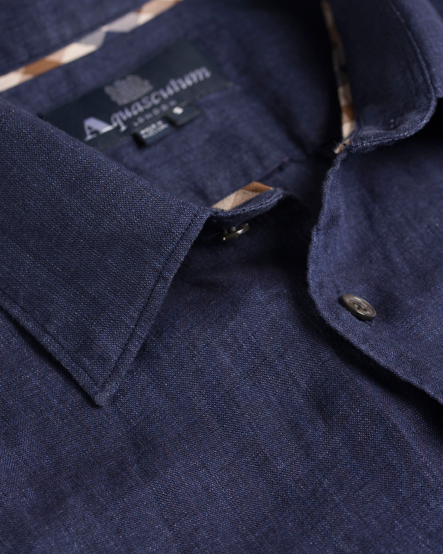 Herr | Skjortor | Aquascutum | Ashby Linnen Shirt Navy
