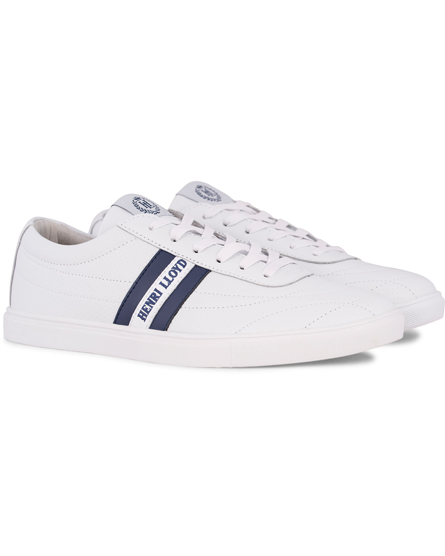 Herr | Henri Lloyd Wimbledon Trainer Sneaker White/Navy | Henri-Lloyd | Henri Lloyd Wimbledon Trainer Sneaker White/Navy