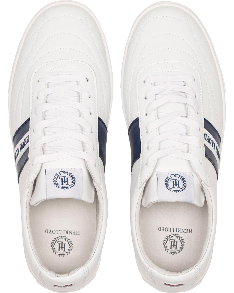 Herr | Henri Lloyd Wimbledon Trainer Sneaker White/Navy | Henri-Lloyd | Henri Lloyd Wimbledon Trainer Sneaker White/Navy