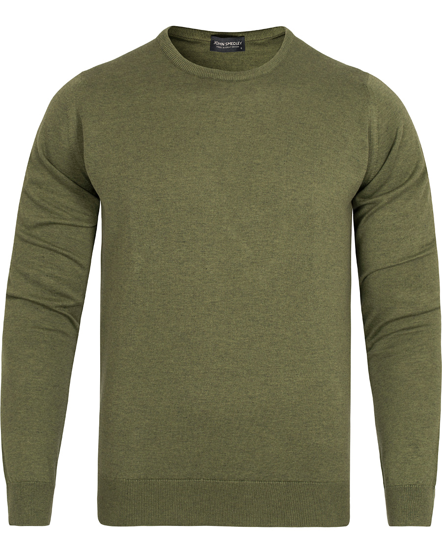 Herr | Tröjor | John Smedley | Luke Slim Fit Sea Island Cotton Pullover Tyrolean Green