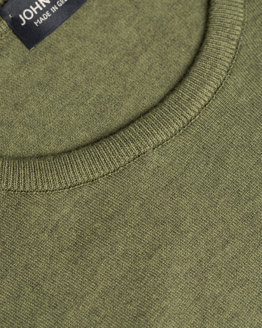 Herr | Tröjor | John Smedley | Luke Slim Fit Sea Island Cotton Pullover Tyrolean Green