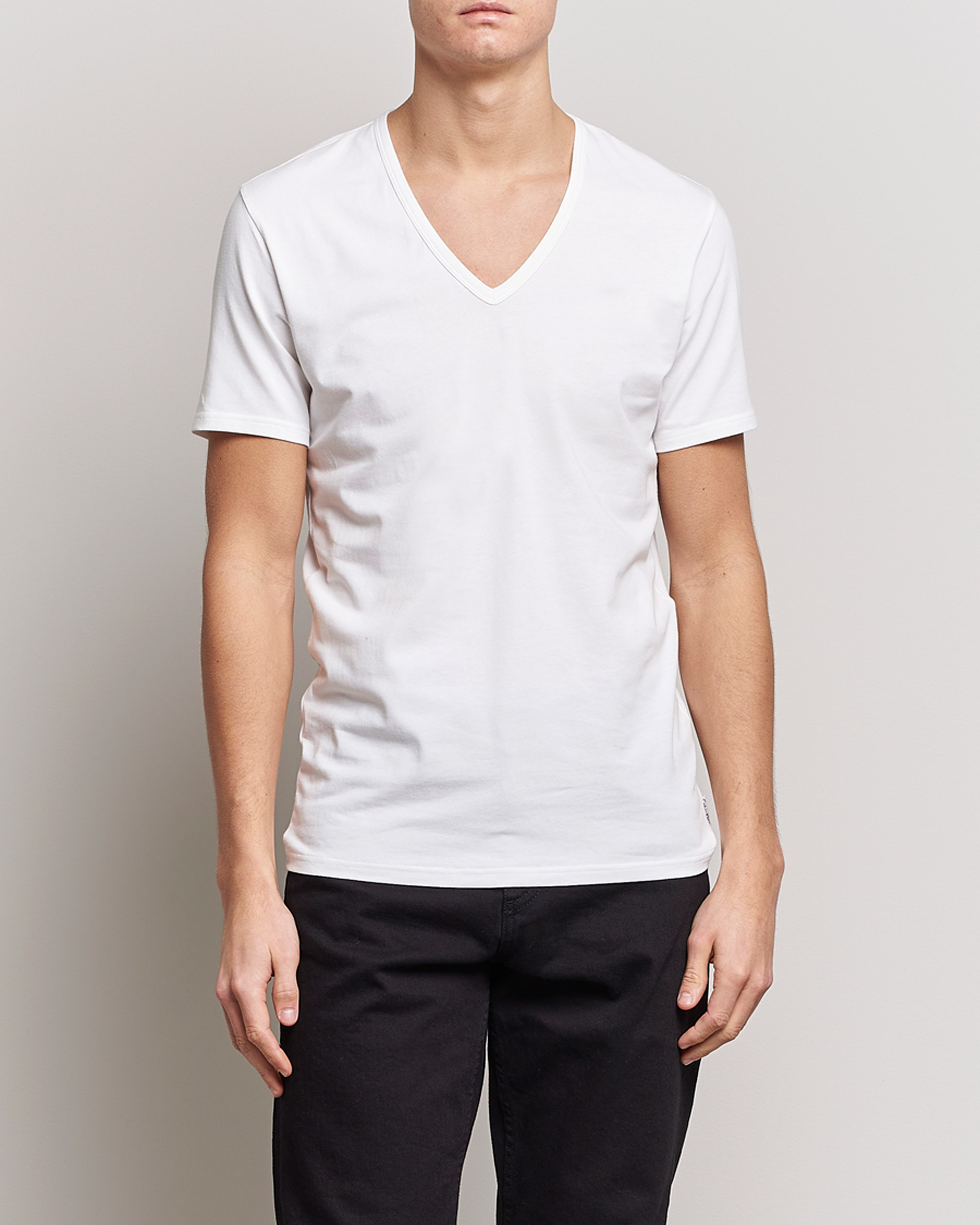 Herr | T-Shirts | Calvin Klein | Cotton V-Neck Tee 2-Pack White