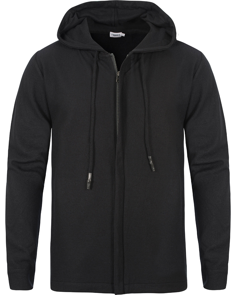 Herr | Tröjor | Filippa K | Boiled Wool Hood Jacket Black