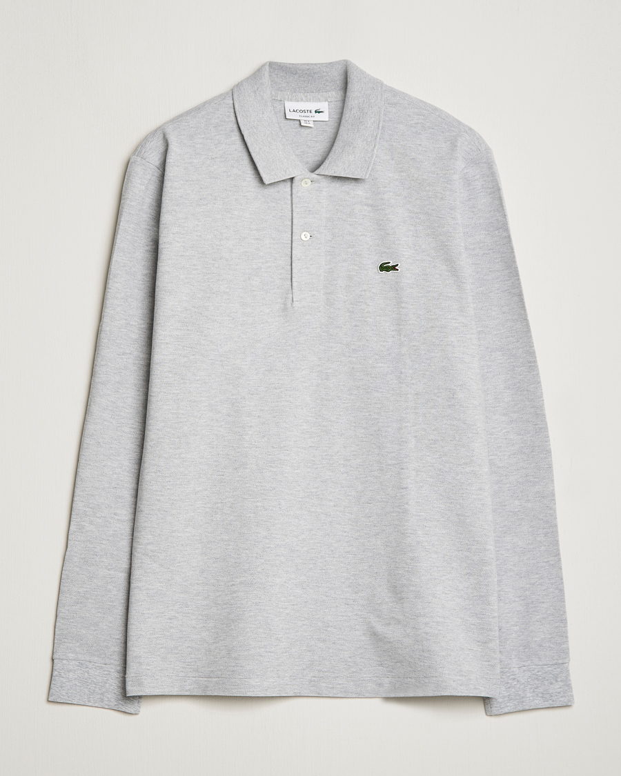 Herr | Pikéer | Lacoste | Original Long Sleeve Polo Piké Silver Chine