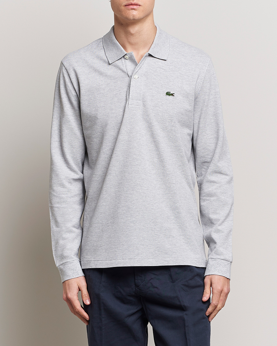 Herr | Pikéer | Lacoste | Original Long Sleeve Polo Piké Silver Chine