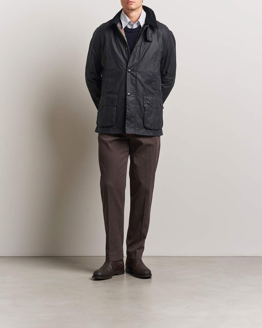 Herr | Jackor | Barbour Lifestyle | Ashby Wax Jacket Navy