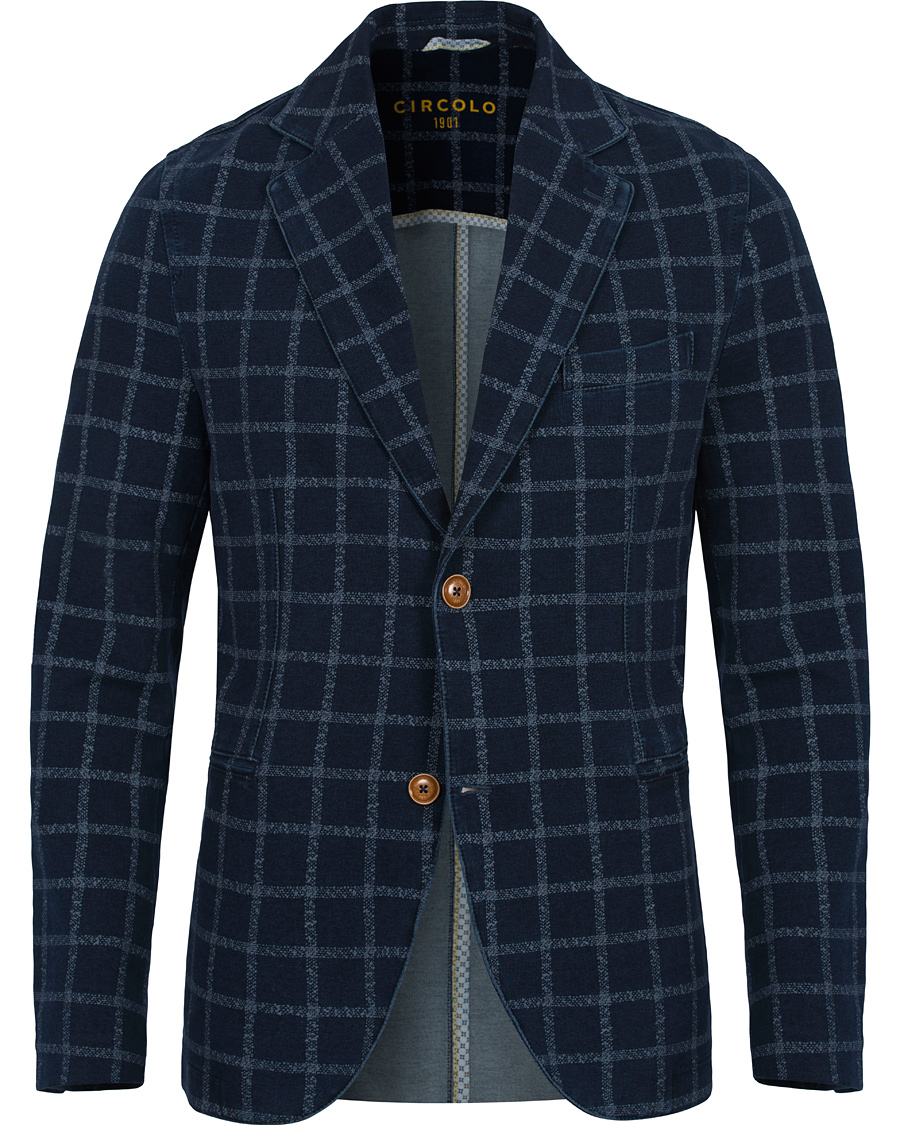 Herr | Kavajer | Circolo 1901 | Jersey Check Club Blazer Indigo