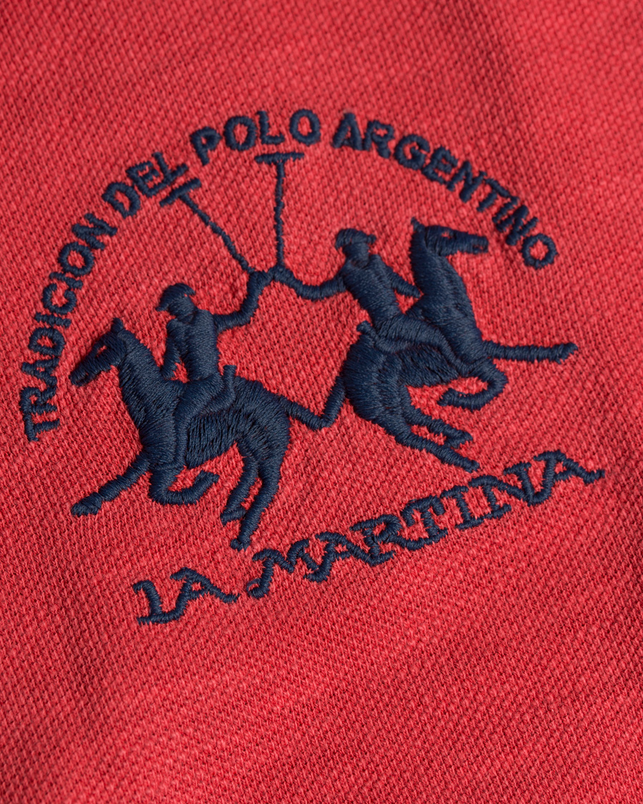 Herr | Pikéer | La Martina | Juarez Vintage Slub Pique Polo Cayenne Red XL