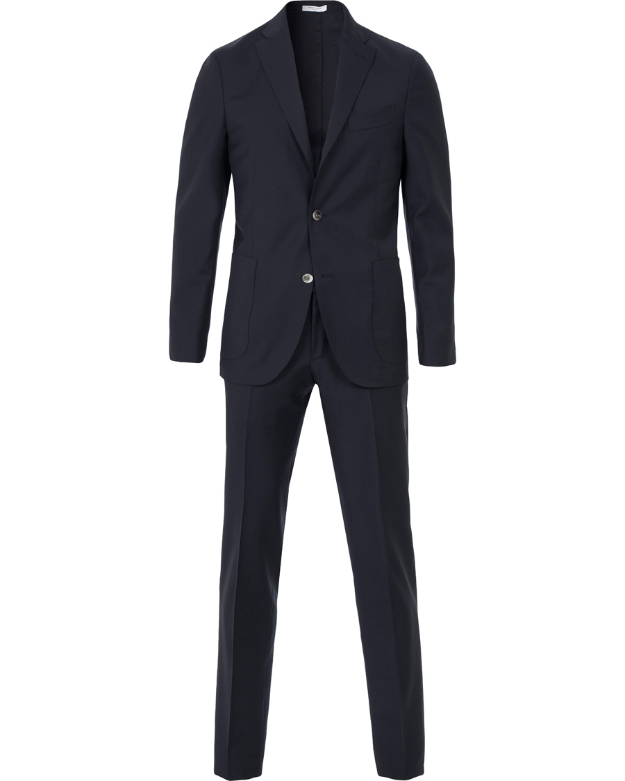 Herr | Kostymer | Boglioli | Dover Patch Pocket Wool Suit Navy