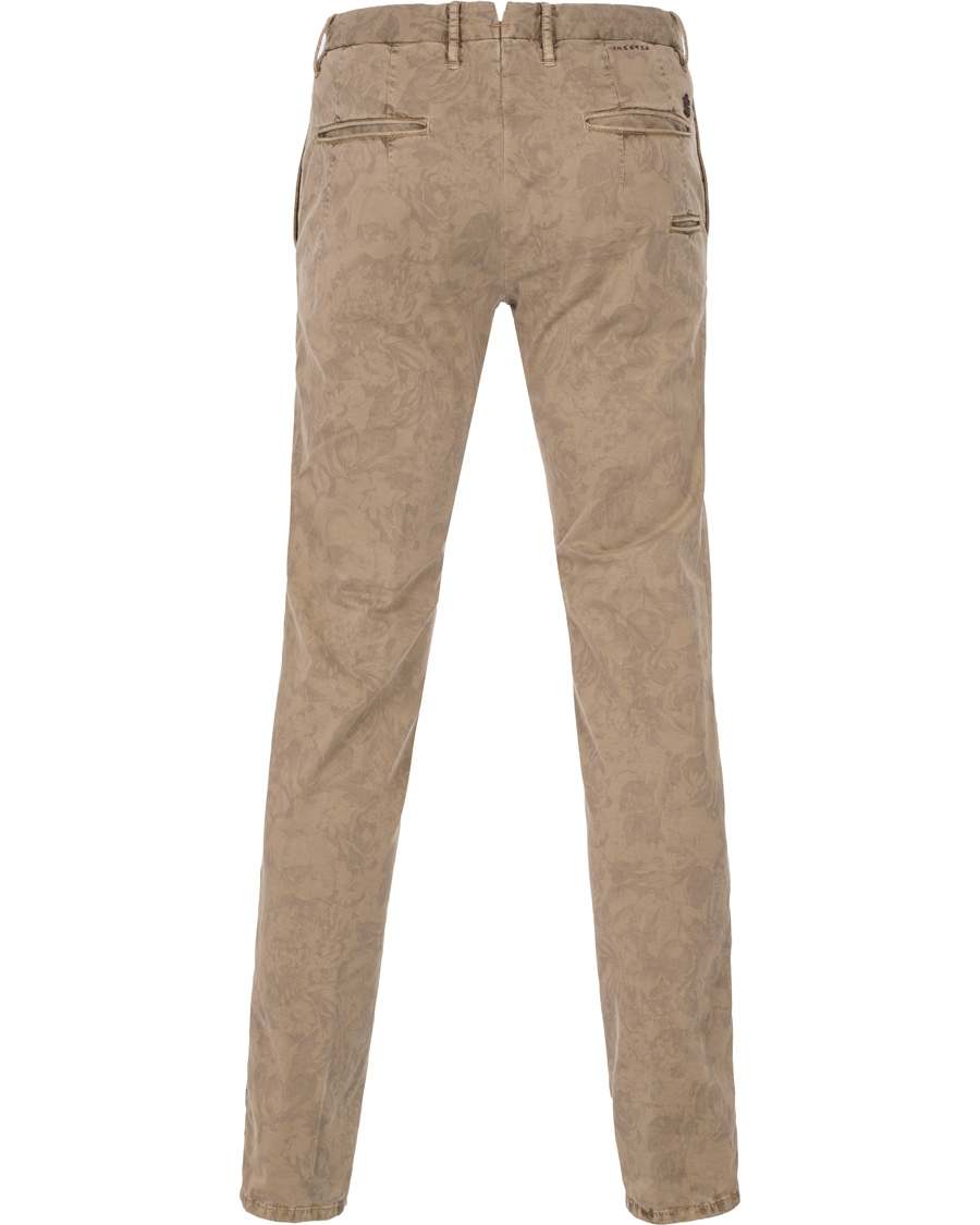 Herr | Byxor | Incotex | Slim Fit Overdyed Printed Flower Slacks Khaki