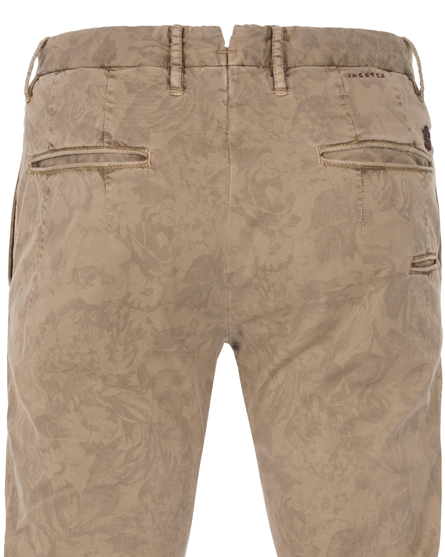 Herr | Byxor | Incotex | Slim Fit Overdyed Printed Flower Slacks Khaki