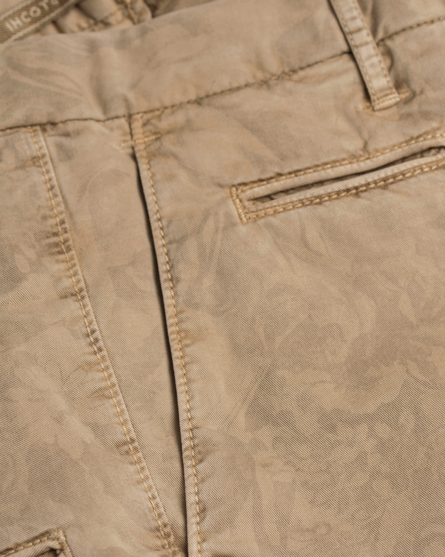 Herr | Byxor | Incotex | Slim Fit Overdyed Printed Flower Slacks Khaki