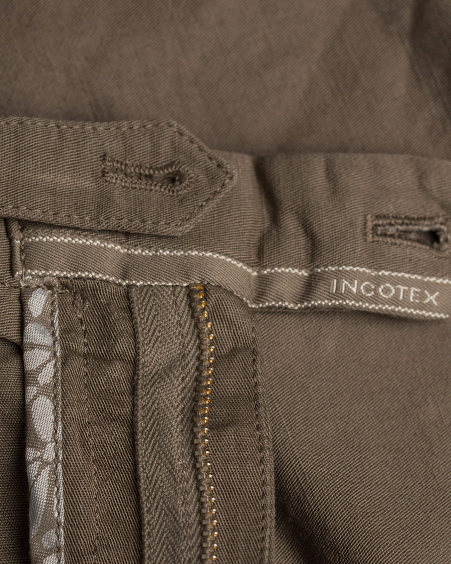 Herr | Shorts | Incotex | Chinolino Shorts Khaki Green