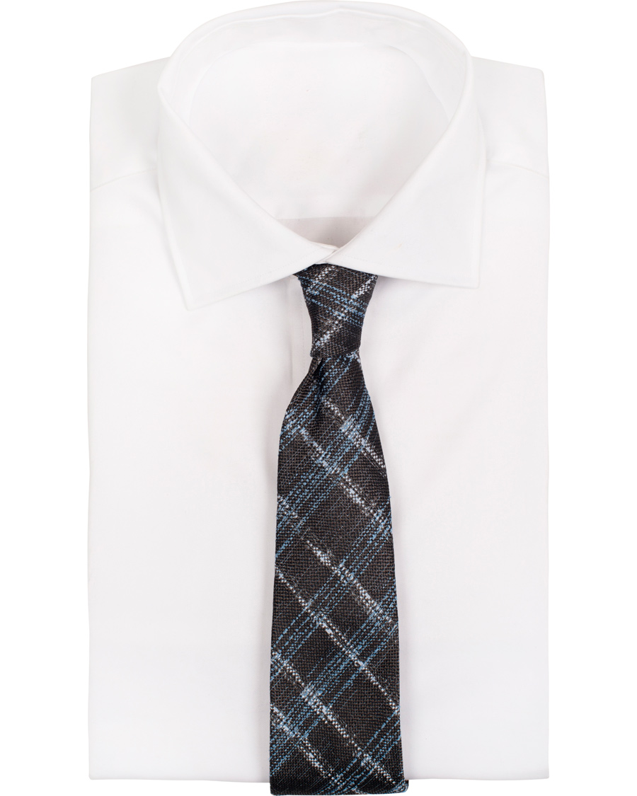 Herr | Roda Silk 7,5cm Check Tie Brown | Roda | Silk 7,5cm Check Tie Brown