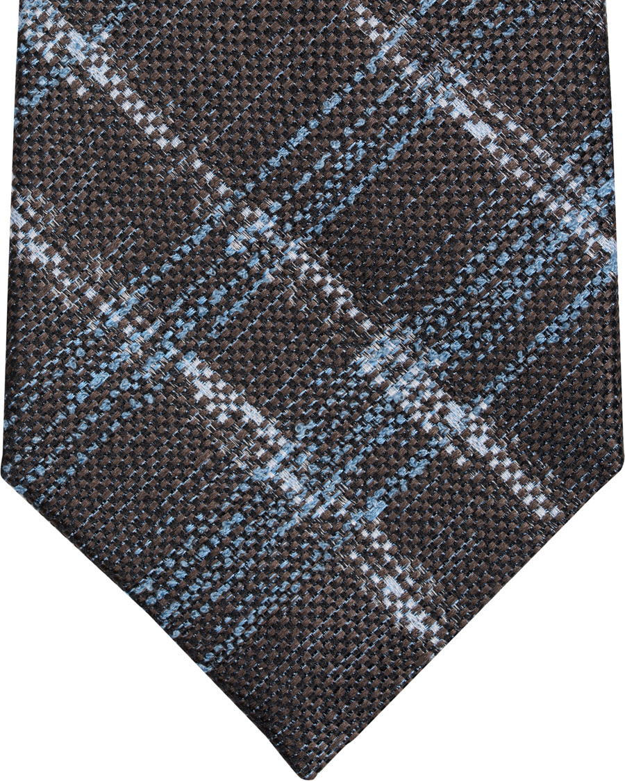 Herr | Roda Silk 7,5cm Check Tie Brown | Roda | Silk 7,5cm Check Tie Brown