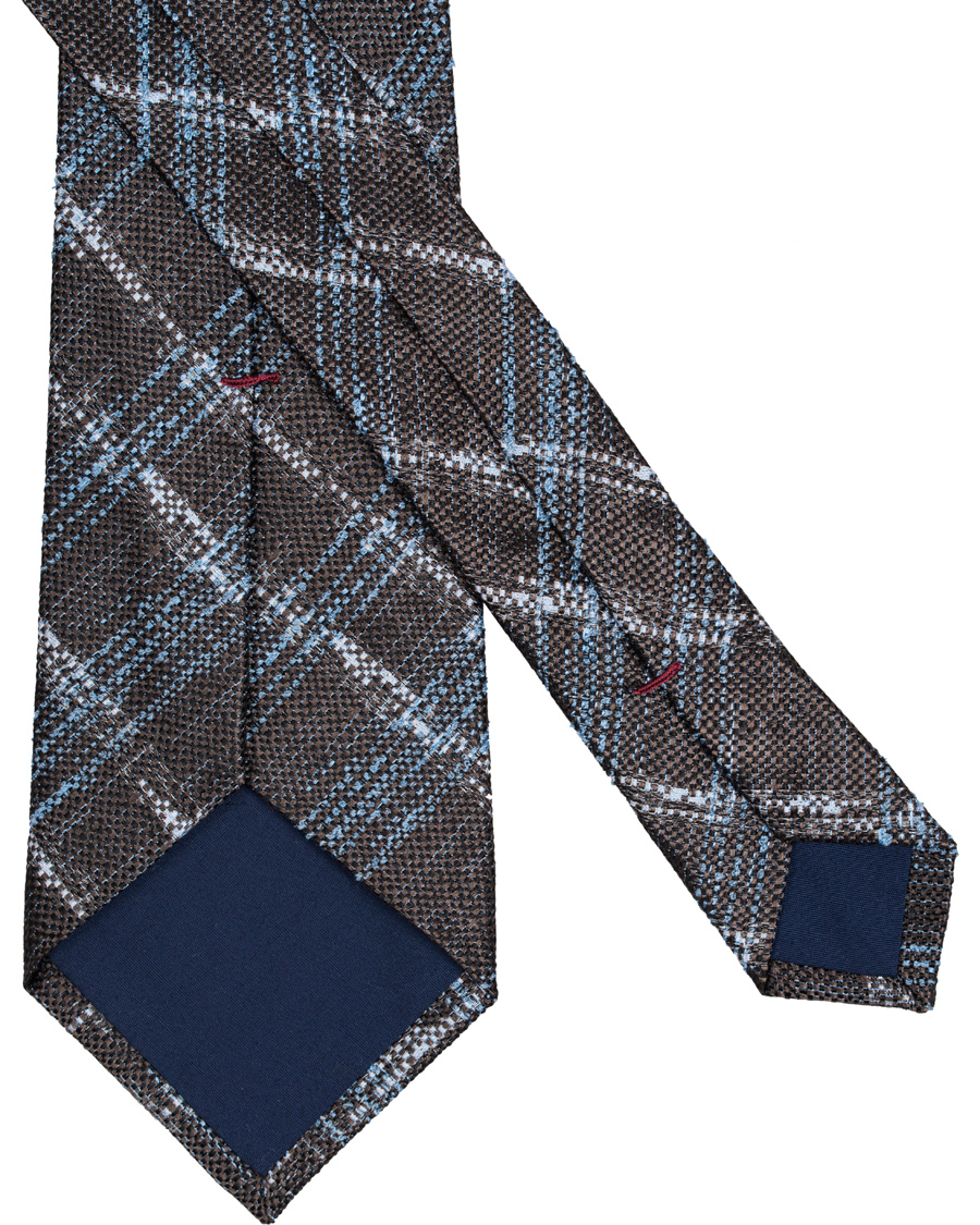 Herr | Roda Silk 7,5cm Check Tie Brown | Roda | Silk 7,5cm Check Tie Brown