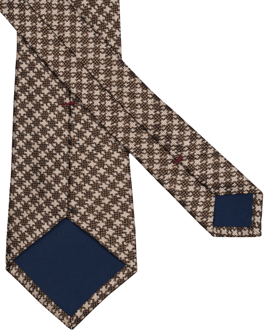 Herr | Roda Silk 8 cm Houndstooth Tie Brown | Roda | Silk 8 cm Houndstooth Tie Brown