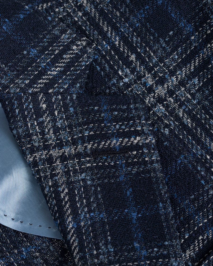 Herr | Kavajer | Oscar Jacobson | Einar Big Check Patch Pocket Blazer Blue