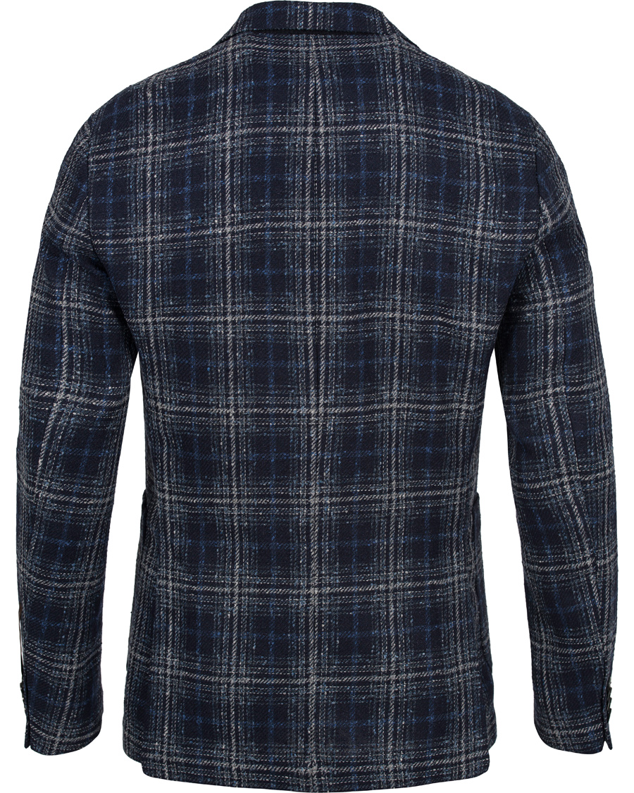Herr | Kavajer | Oscar Jacobson | Einar Big Check Patch Pocket Blazer Blue