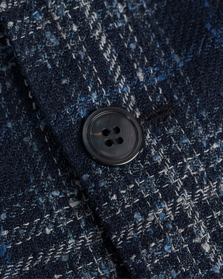 Herr | Kavajer | Oscar Jacobson | Einar Big Check Patch Pocket Blazer Blue