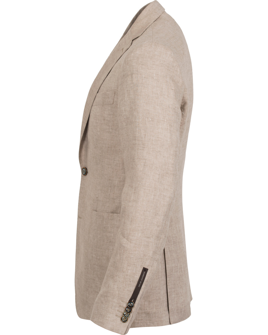 Herr | Kavajer | Oscar Jacobson | Einar Linen Patch Pocket Blazer Khaki