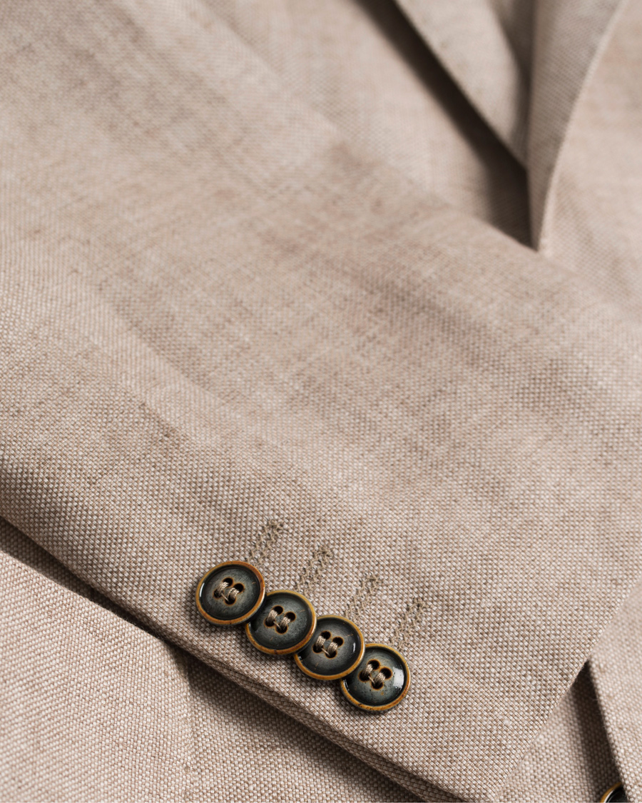 Herr | Kavajer | Oscar Jacobson | Einar Linen Patch Pocket Blazer Khaki