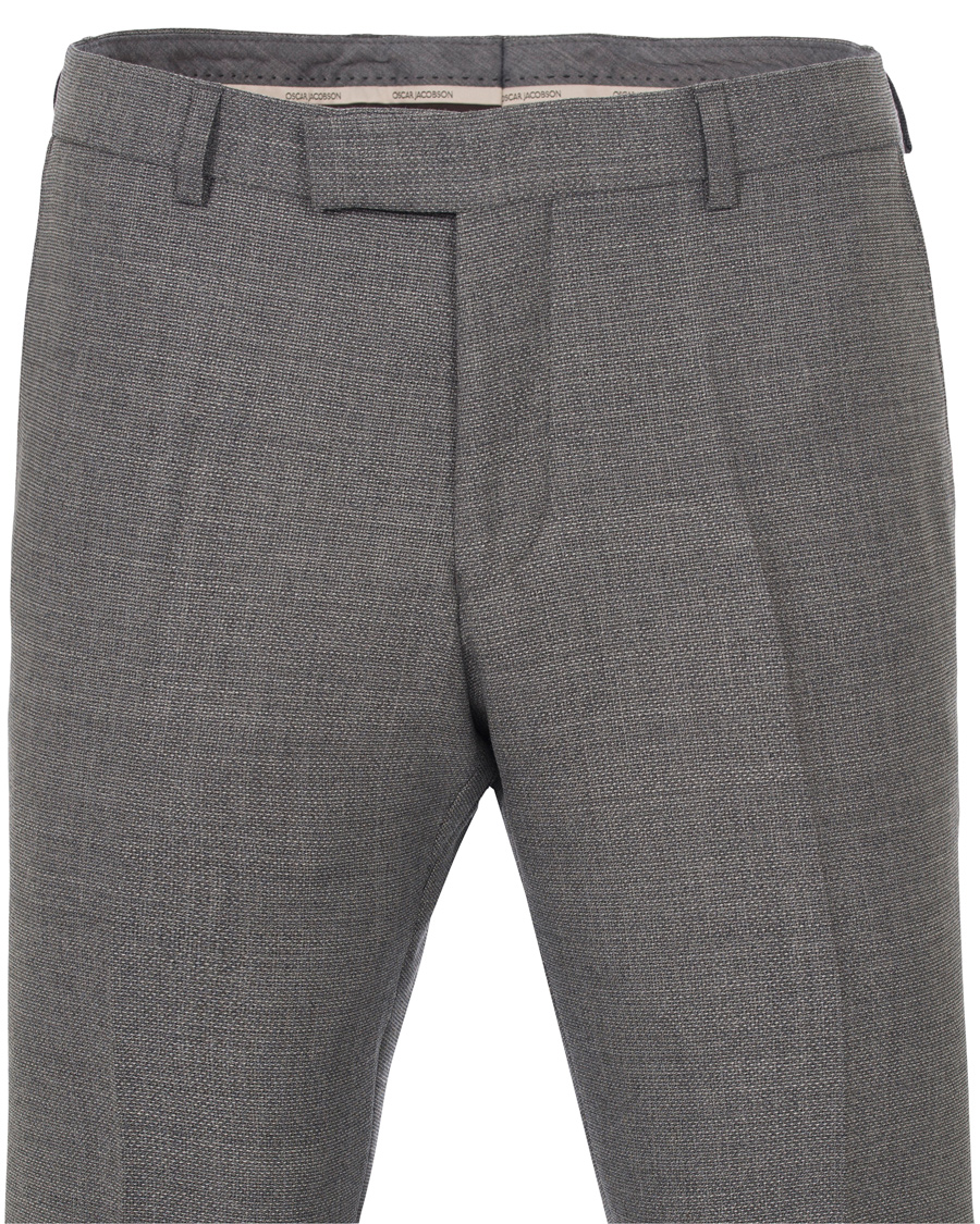 Herr | Byxor | Oscar Jacobson | Damien Wool Trousers Grey
