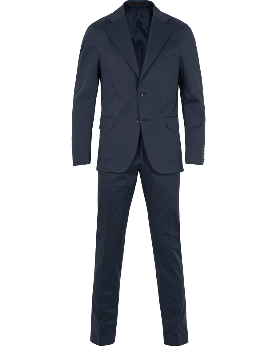 Herr | Kostymer | Oscar Jacobson | Fellow Cotton Suit Navy