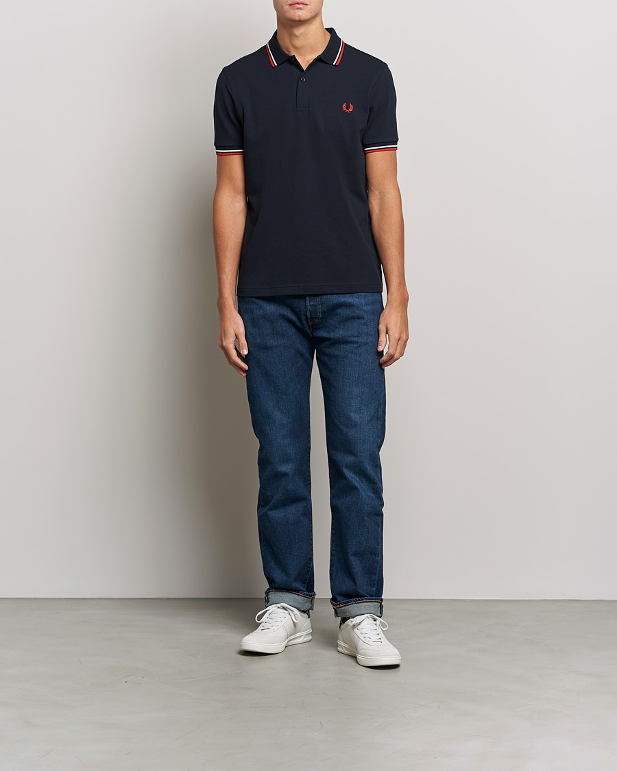 Herr | Pikéer | Fred Perry | Twin Tip Polo Navy