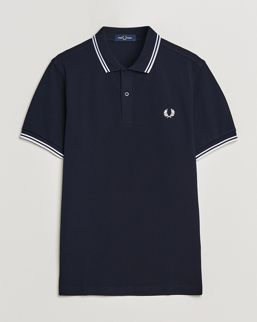 Herr | Pikéer | Fred Perry | Twin Tipped Polo Shirt Navy/White