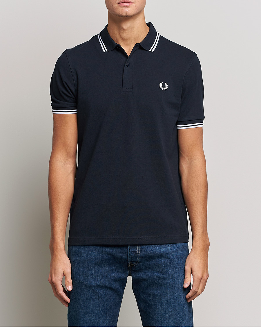 Herr |  | Fred Perry | Twin Tipped Polo Shirt Navy/White