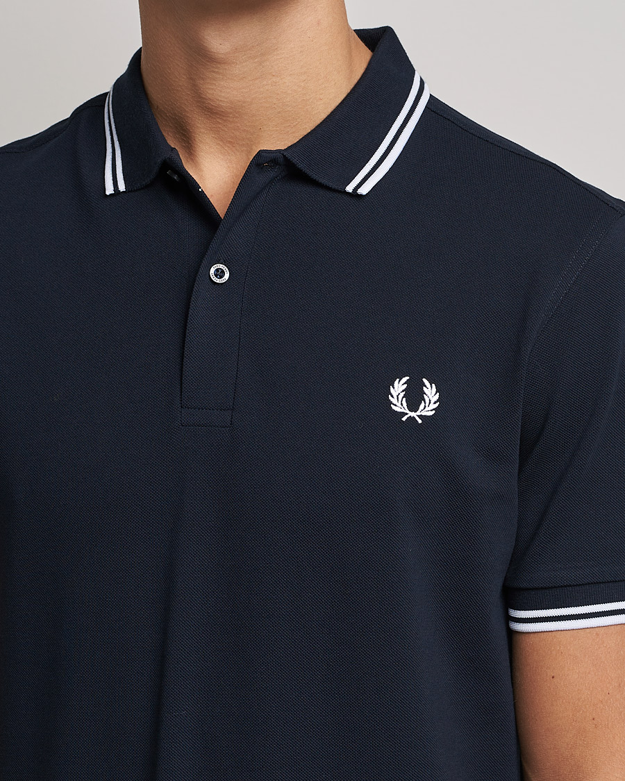 Herr | Pikéer | Fred Perry | Twin Tipped Polo Shirt Navy/White