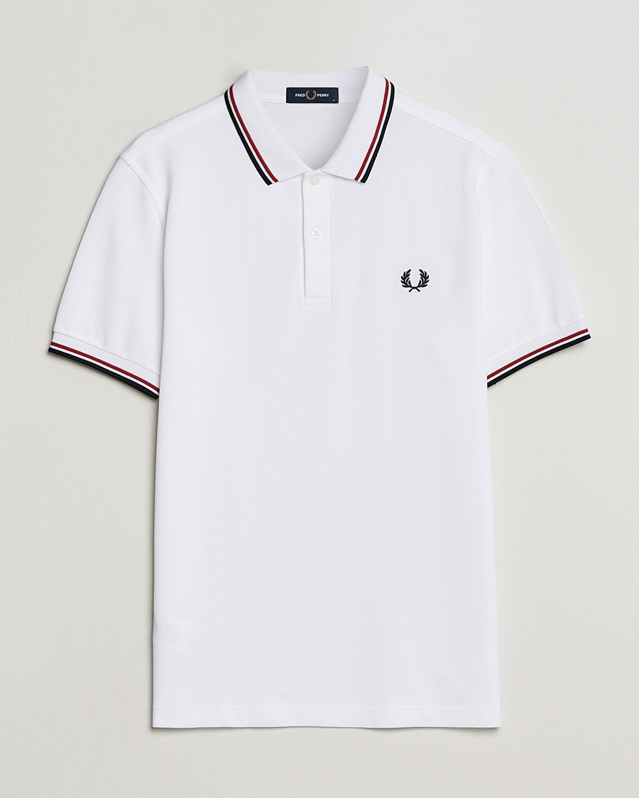 Herr | Pikéer | Fred Perry | Twin Tipped Polo Shirt White