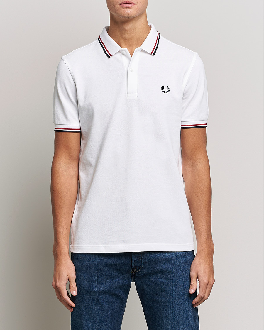 Herr | Pikéer | Fred Perry | Twin Tipped Polo Shirt White