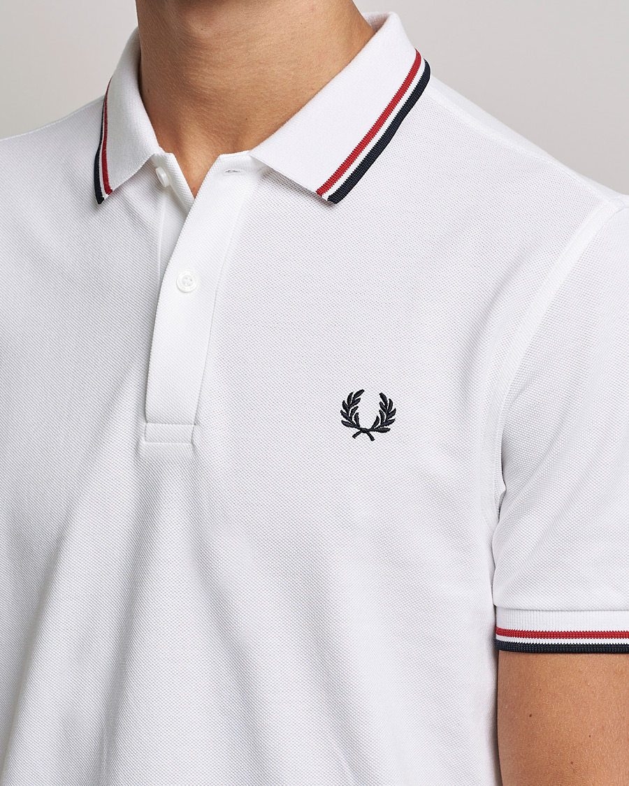 Herr | Pikéer | Fred Perry | Twin Tipped Polo Shirt White