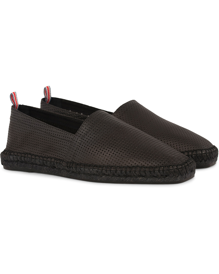 Herr | Castañer Pablo Perforated Nappa Leather Espadrilles Negro | Castañer | Pablo Perforated Nappa Leather Espadrilles Negro